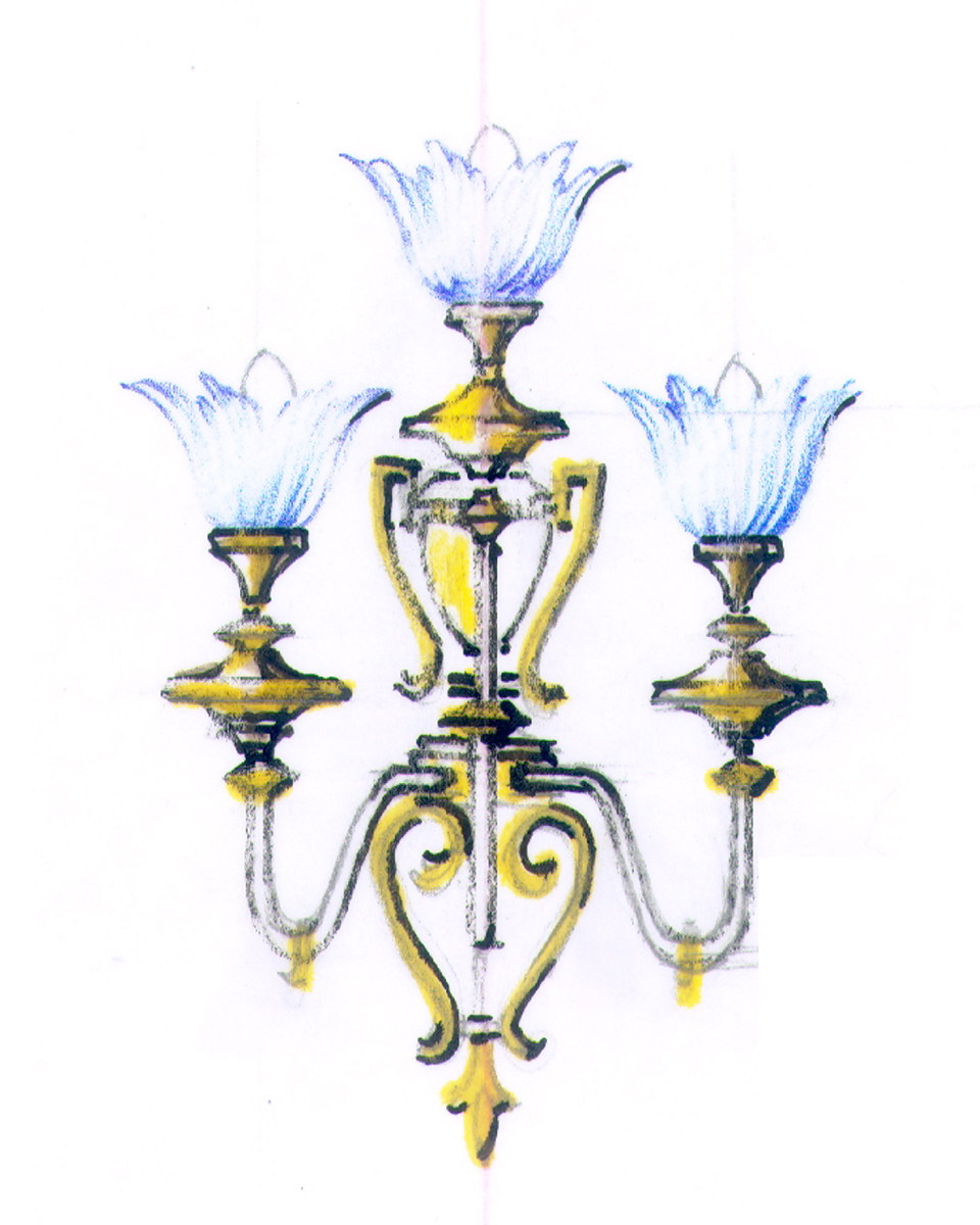 Planșă desenată de mână din arhiva atelierului FD.STIL